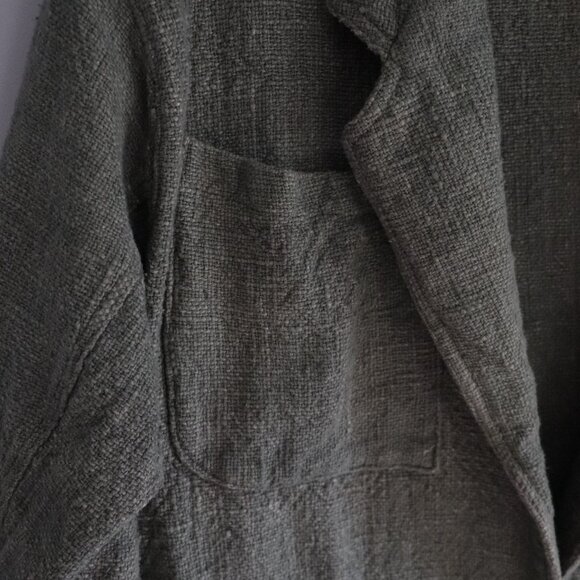 Vntg Margaret Godfrey Bagatelle V-Neck Single Button Canada Green Cotton Blazer - Picture 6 of 12